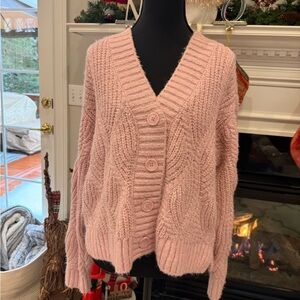 Universal Thread Pink Cable Knit Cardigan